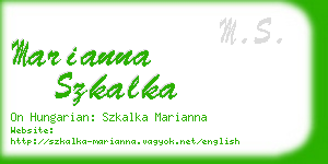 marianna szkalka business card